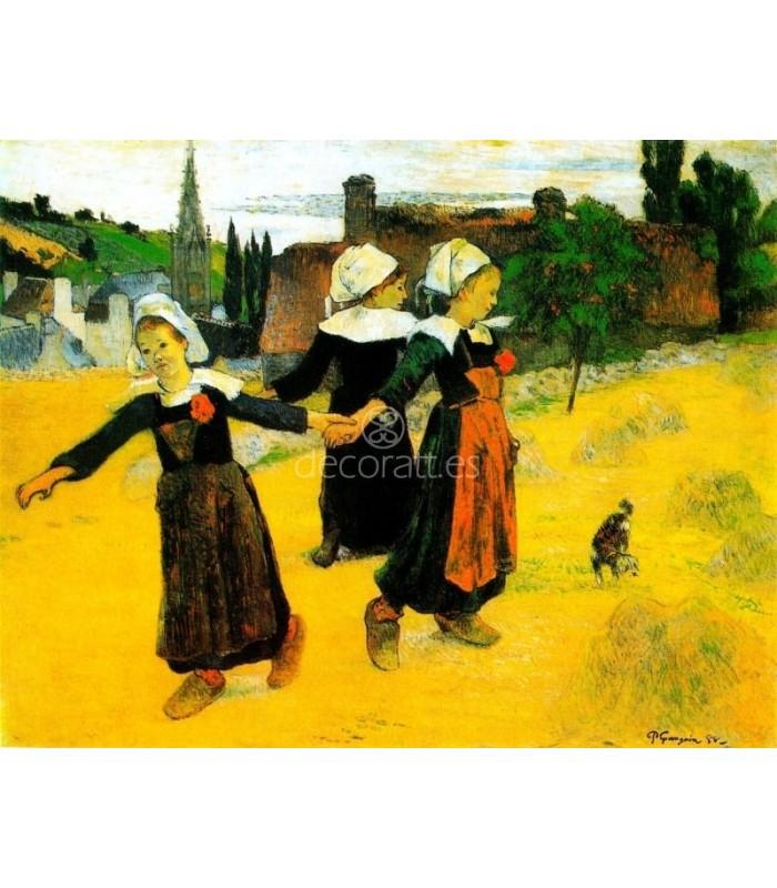 Decoratt Juego danzando de tres niñas bretonas