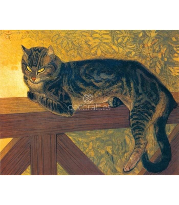 Decoratt L´ete chat sur une balaustrade