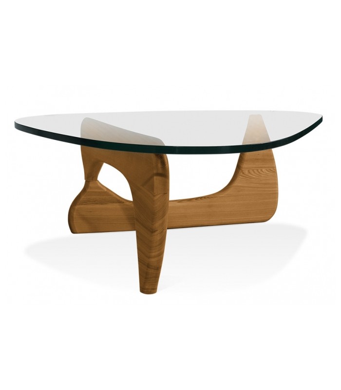 Decoratt Mesa centro de cristal y madera