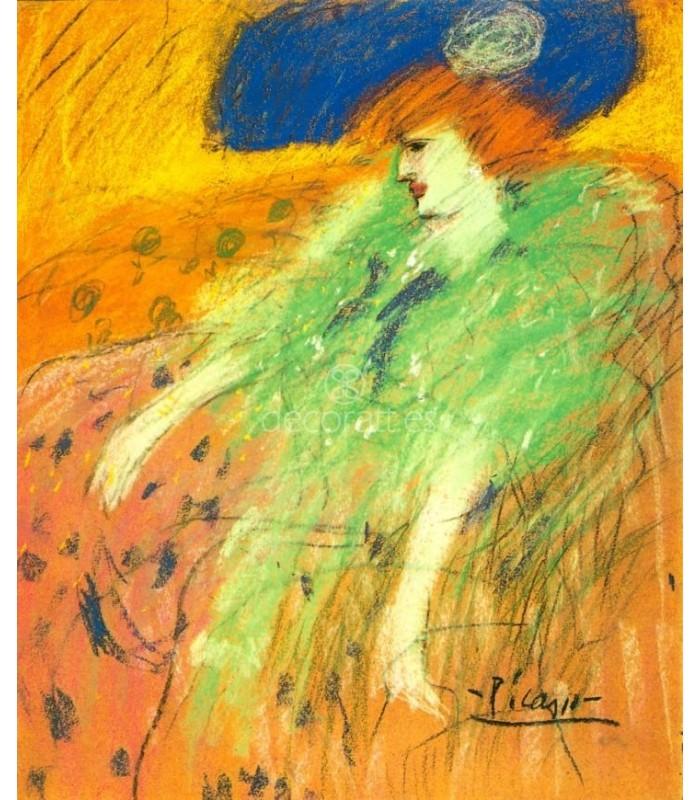 Decoratt Mujer Con Sombrero Azul