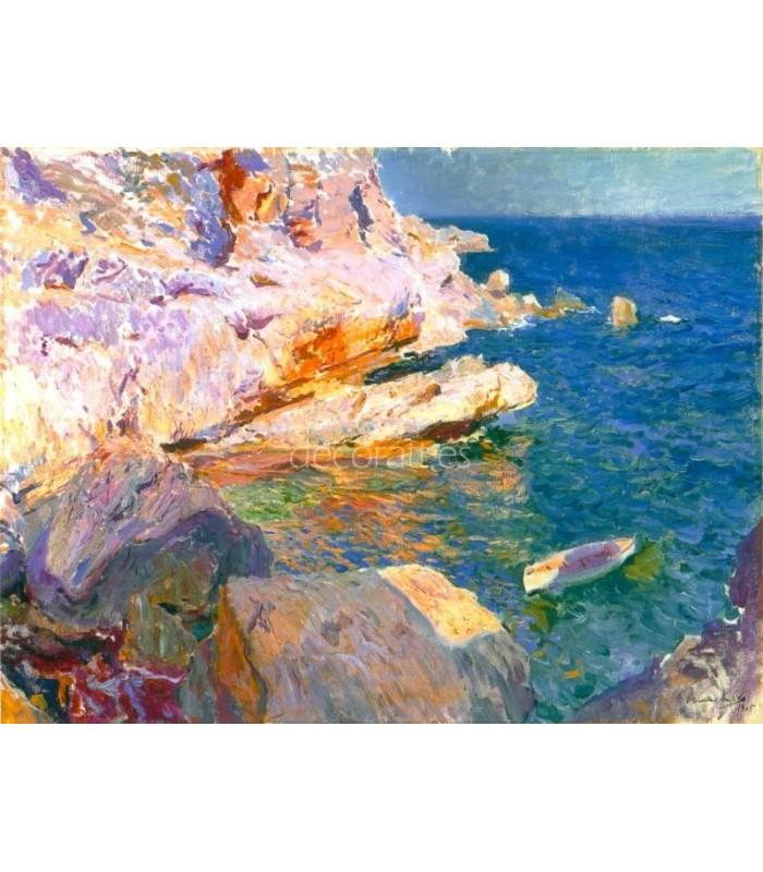 Decoratt Rocas de Javea y el bote blanco