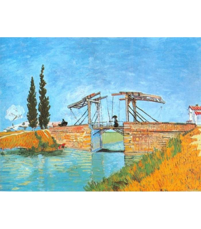 Decoratt El puente de Langlois con dama con paraguas