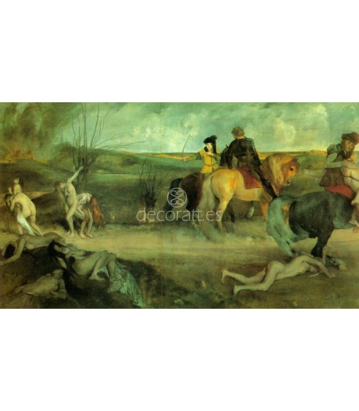 Decoratt Escena de guerra medieval los sufrimientos de la ciudad de Nueva orleans