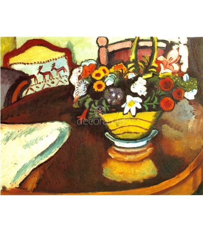 Decoratt Naturaleza muerta con florero cojin con ciervos