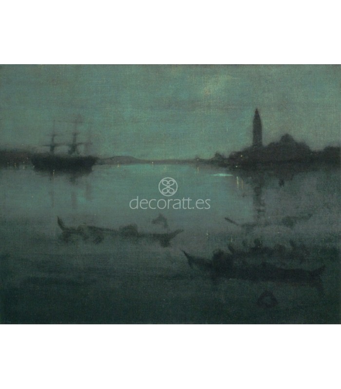 Decoratt Nocturne en bleu et argent la lagune Venise