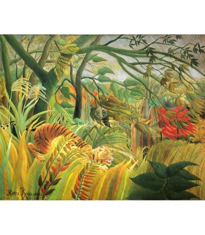 Decoratt Tigre sorprendido en una tormenta tropical