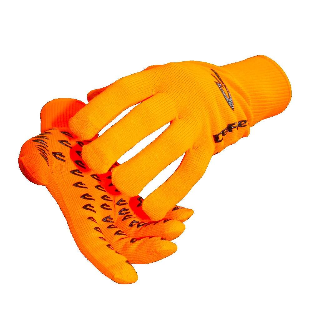 Defeet Duraglove ET with Grippies Neon Orange
