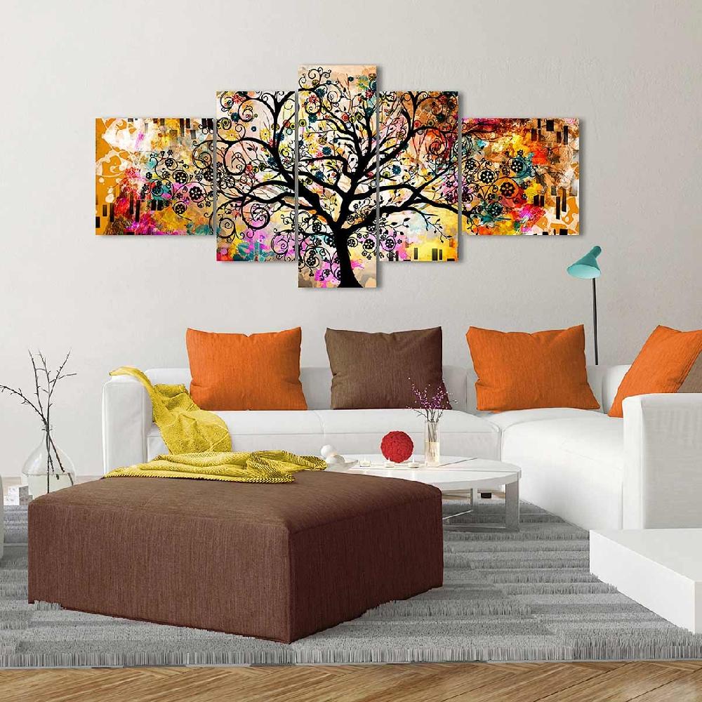 Dekoarte Cuadro Árbol De La Vida Multicolor - Tríptico Moderno