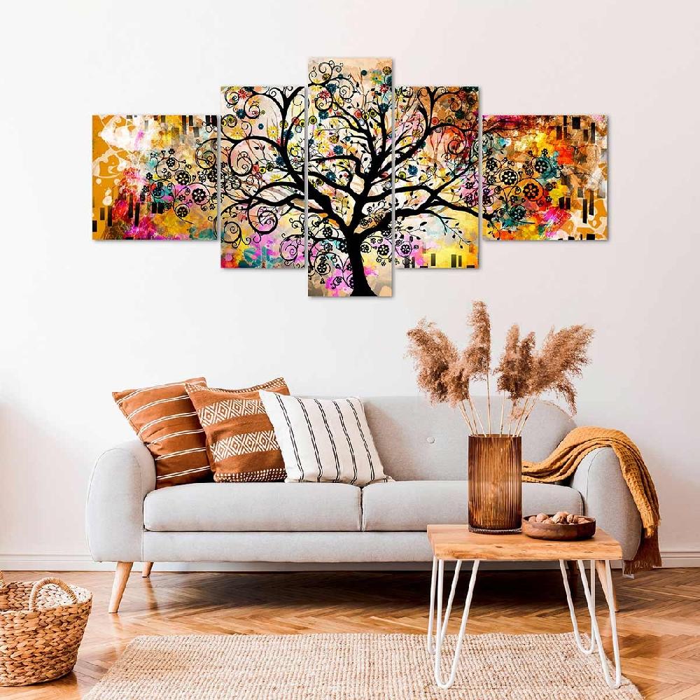 Dekoarte Cuadro Árbol De La Vida Multicolor - Tríptico Moderno