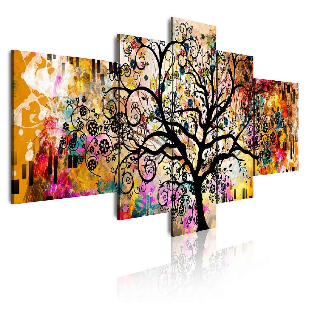 Dekoarte Cuadro Árbol de la Vida Multicolor - Tríptico Moderno