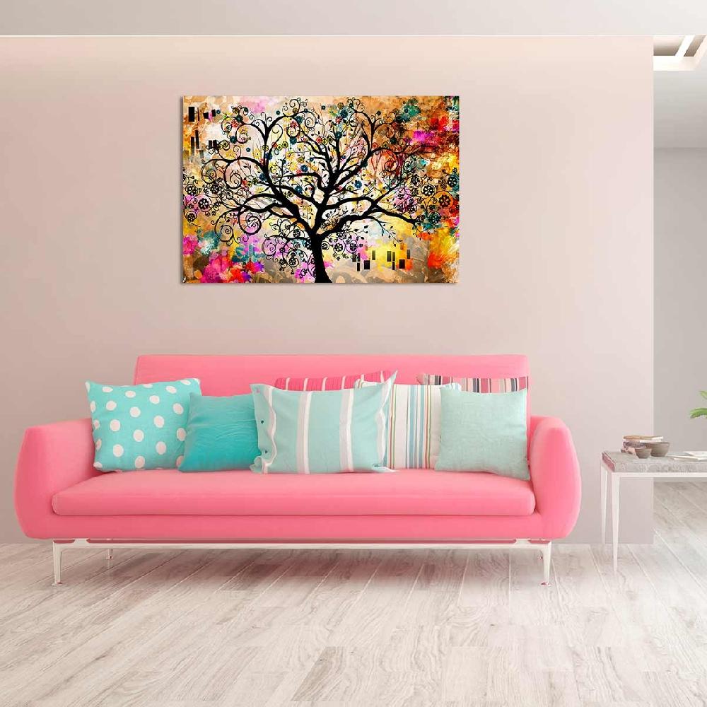 Dekoarte Cuadro En Lienzo Adaptacion Multicolor Del Arbol De La Vida De Klimt