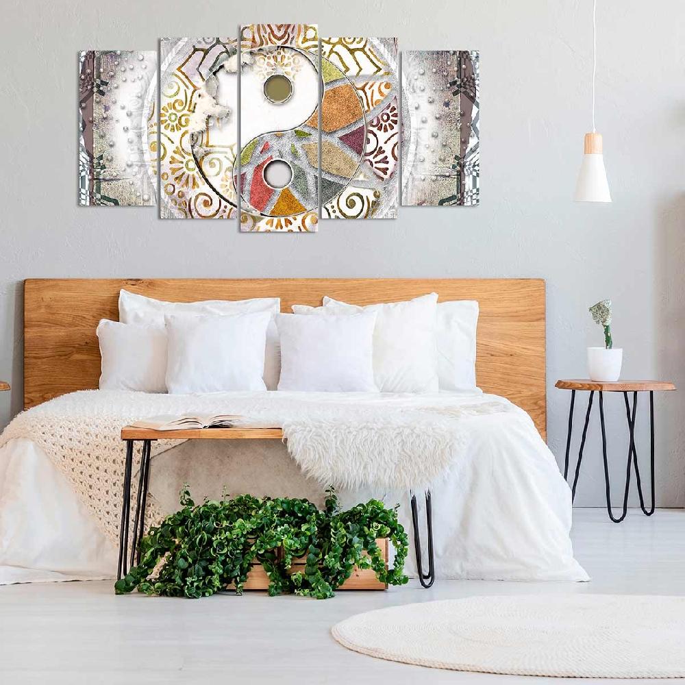 Dekoarte Cuadro En Lienzo Tríptico Abstracto Zen Ying Y Yang