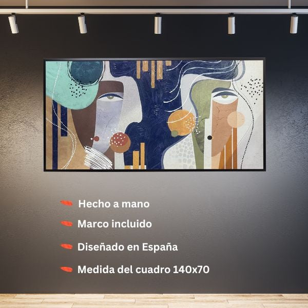 Dekoarte Cuadro Pintado A Mano Caras Abstractas Apolo