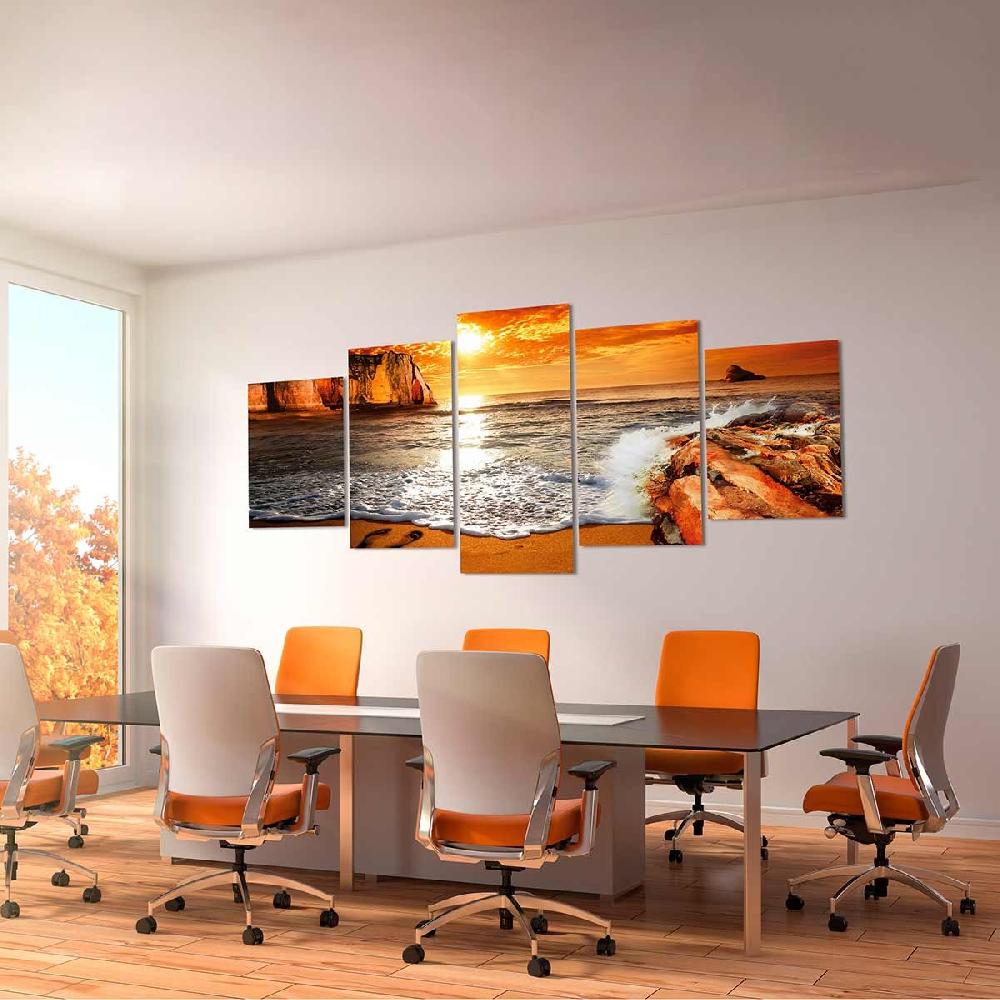 Dekoarte Cuadro Tríptico Paisaje Playa - Decoración Costera Moderna