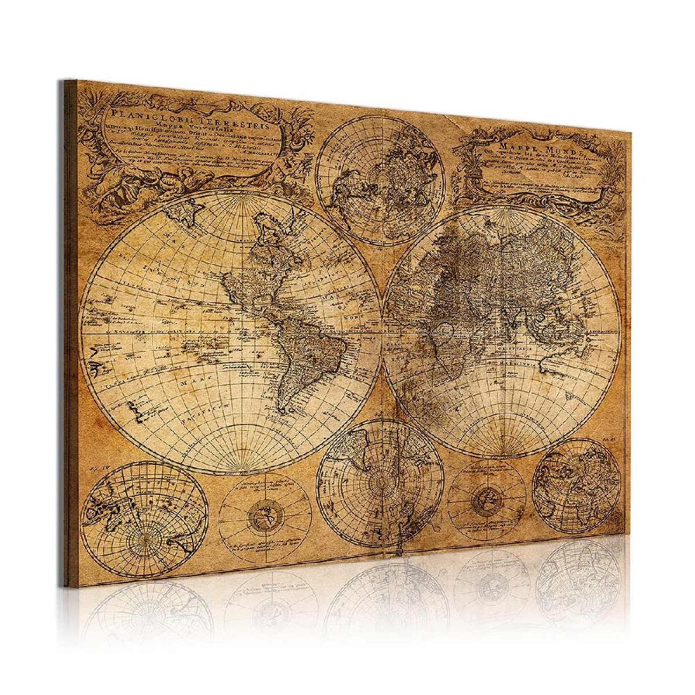Dekoarte Cuadro Vintage Mapa del Mundo - Decoración para Salón