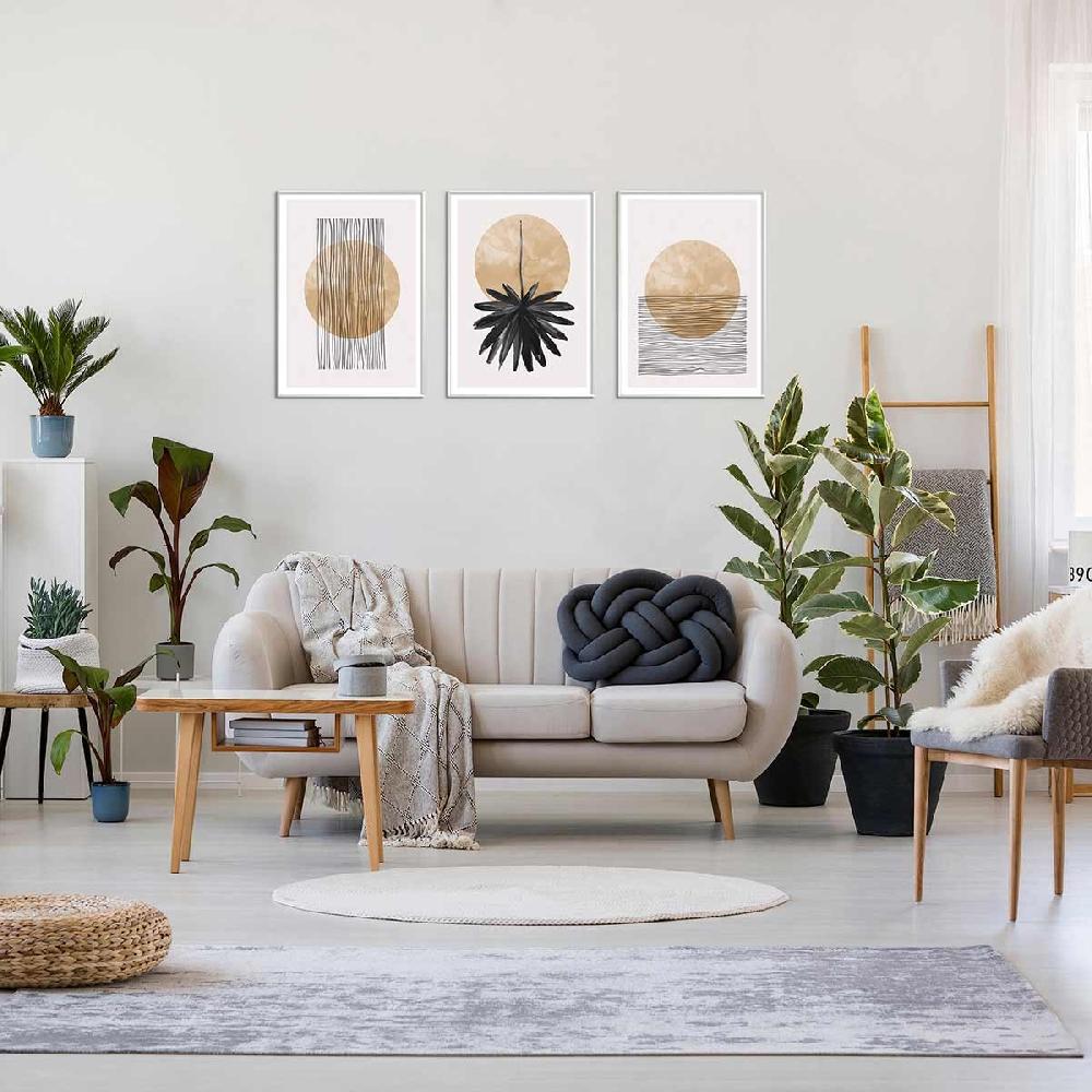 Dekoarte Cuadros Trípticos Con Marco Blanco De Estilo Nórdico