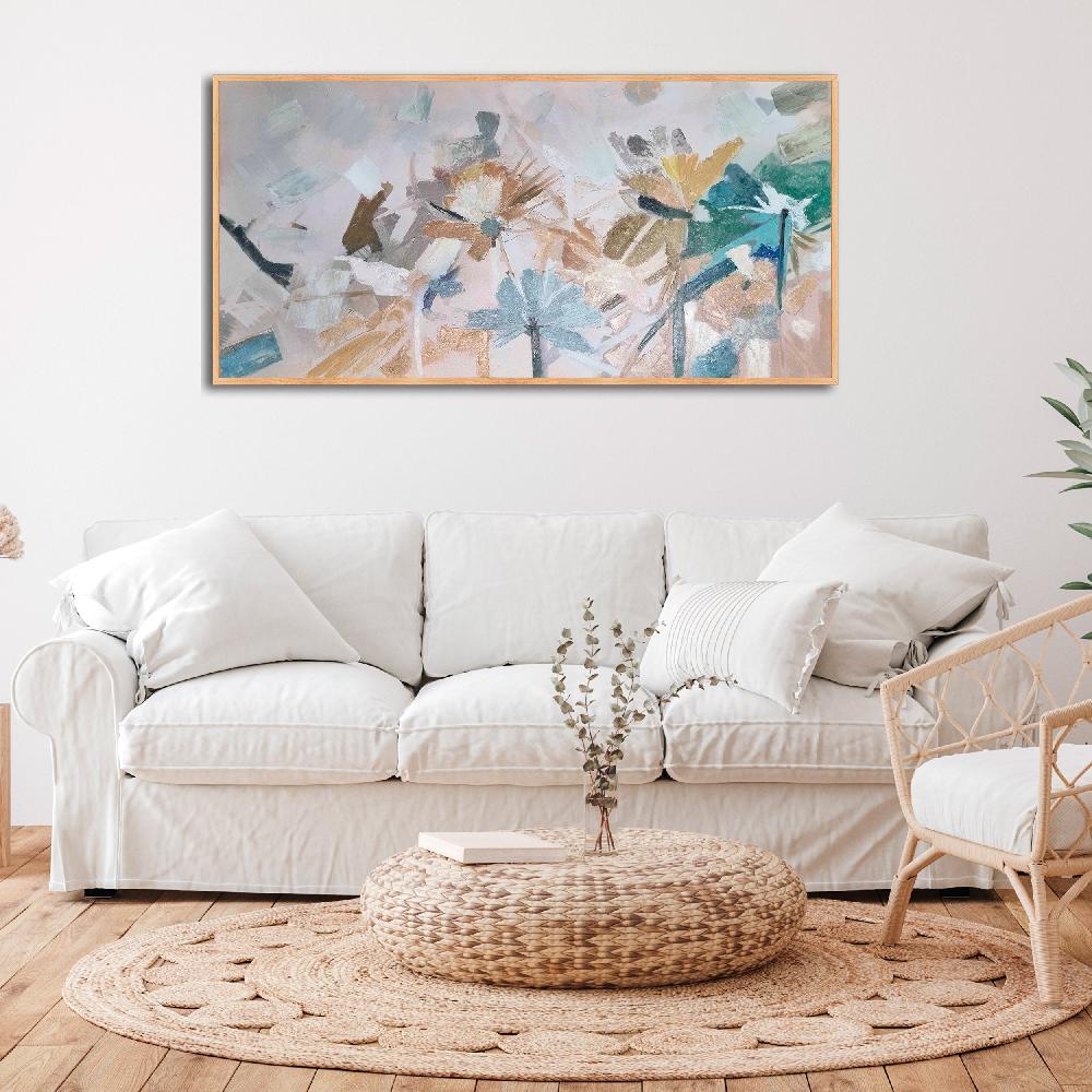 Dekoarte Cuadro Pintado A Mano Bleu Champs