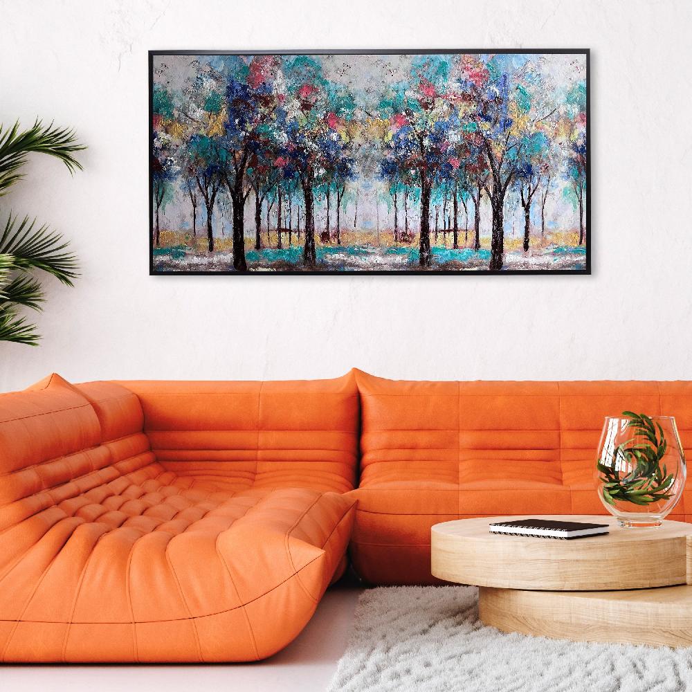 Dekoarte Cuadro Pintado A Mano Bosque Primavera