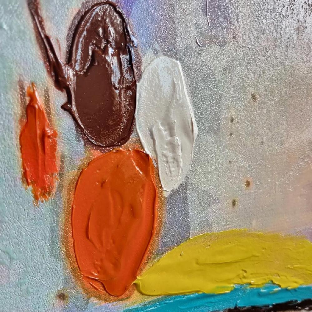 Dekoarte Cuadro Pintado A Mano Caras Abstracto