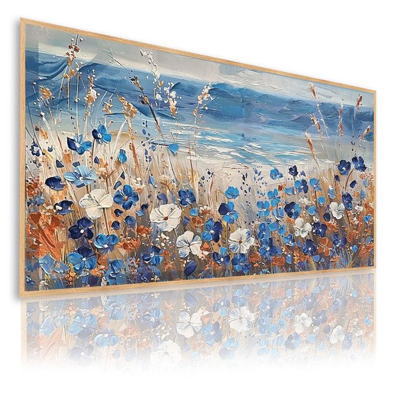 Dekoarte Cuadro pintado a mano mar de flores