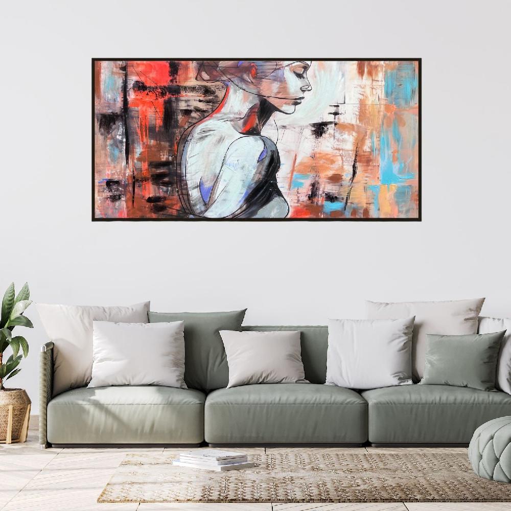 Dekoarte Cuadro Pintado A Mano Retrato Abstracto