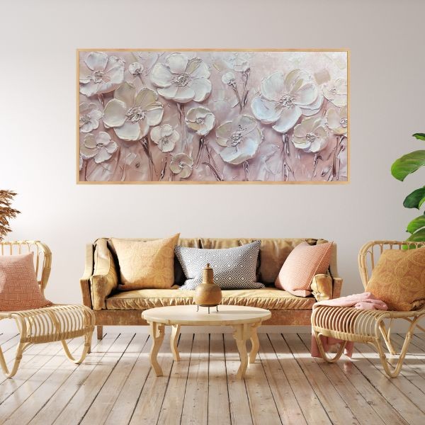 Dekoarte Cuadro Pintado A Mano Textura Floral