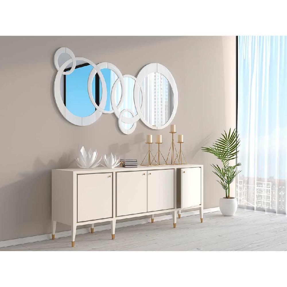 Dekoarte Espejo Decorativo De Pared Circulos Grandes Blanco