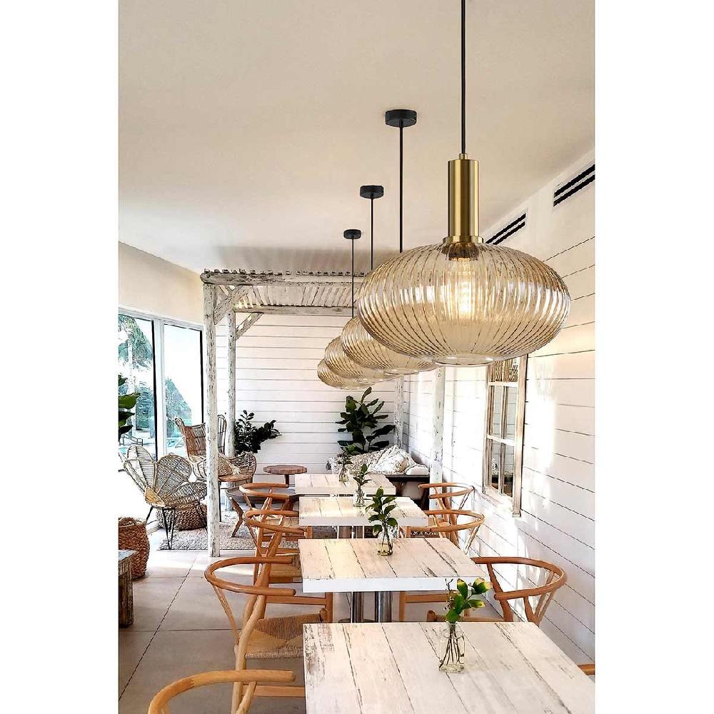 Dekoarte Lámpara Colgante Cristal Estilo Clásico Colores Dorado Y Ambar A+