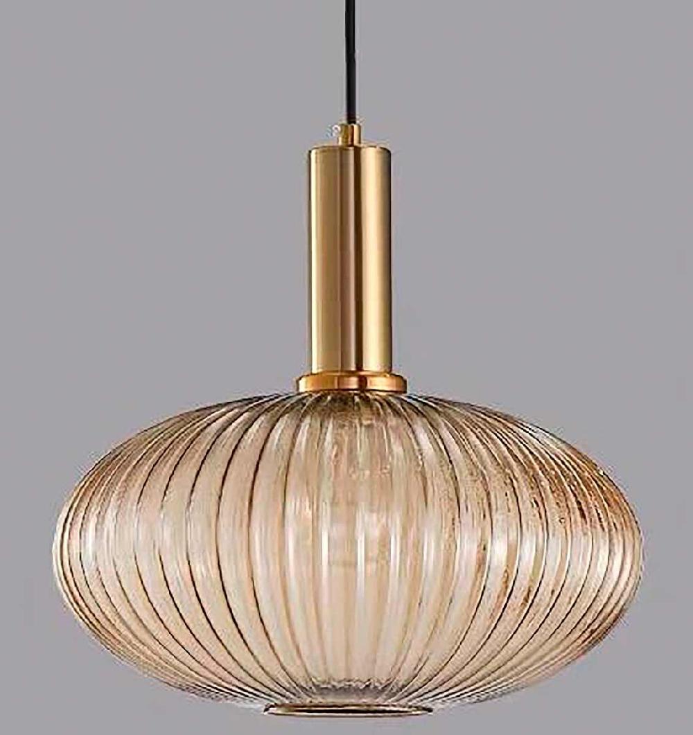 Dekoarte Lámpara Colgante Cristal Estilo Clásico Colores Dorado Y Ambar A+