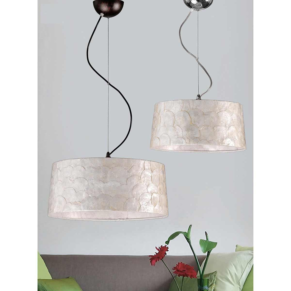 Dekoarte Lámpara Colgante Cristal Estilo Copa Color Cuero Y Ambar A+