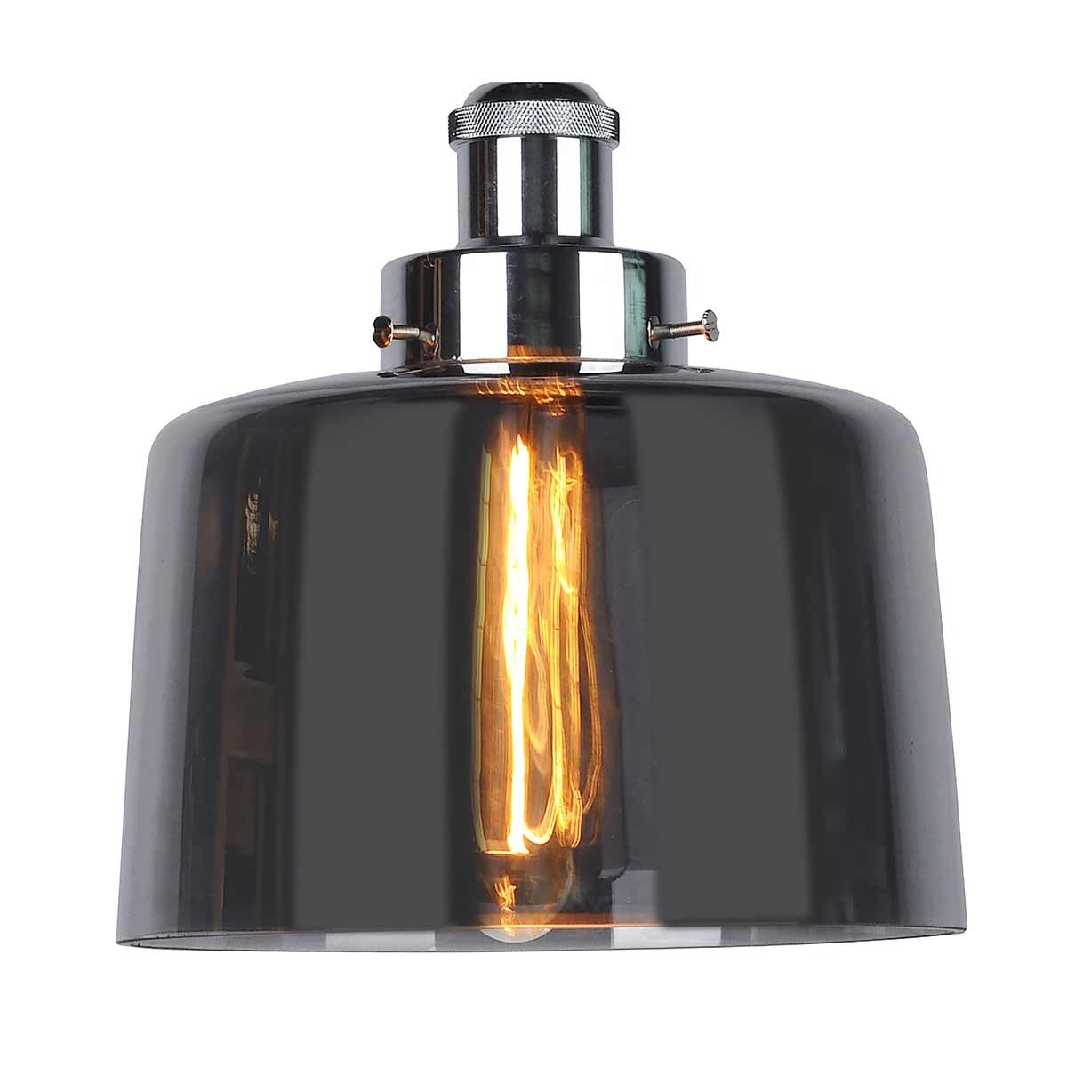 Dekoarte Lámpara Colgante Cristal Estilo Minimalista Color Ambar Y Cuero A+