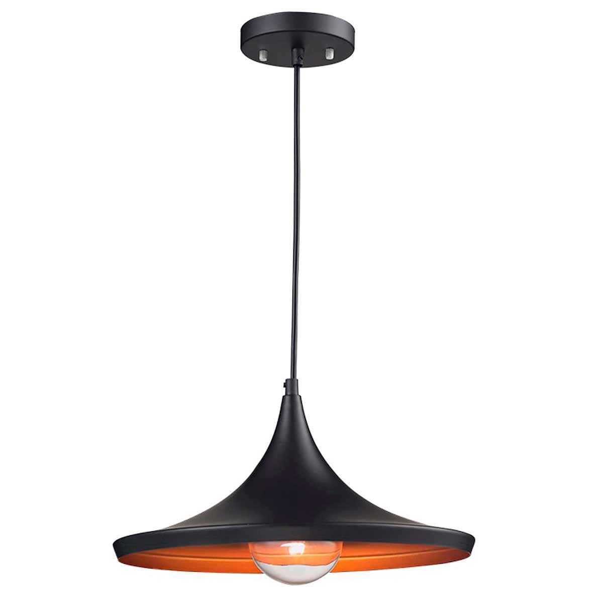 Dekoarte Lámpara Colgante de Techo E-27 Color Negro y Dorado Luz Cálida A+