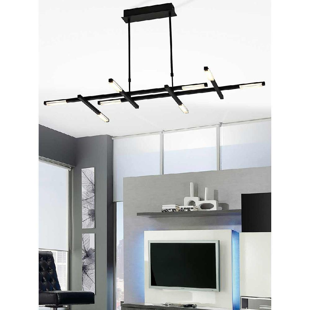 Dekoarte Lámpara Colgante Estilo Asimétrica Color Cromo LED 36W Luz Cálida 2700K