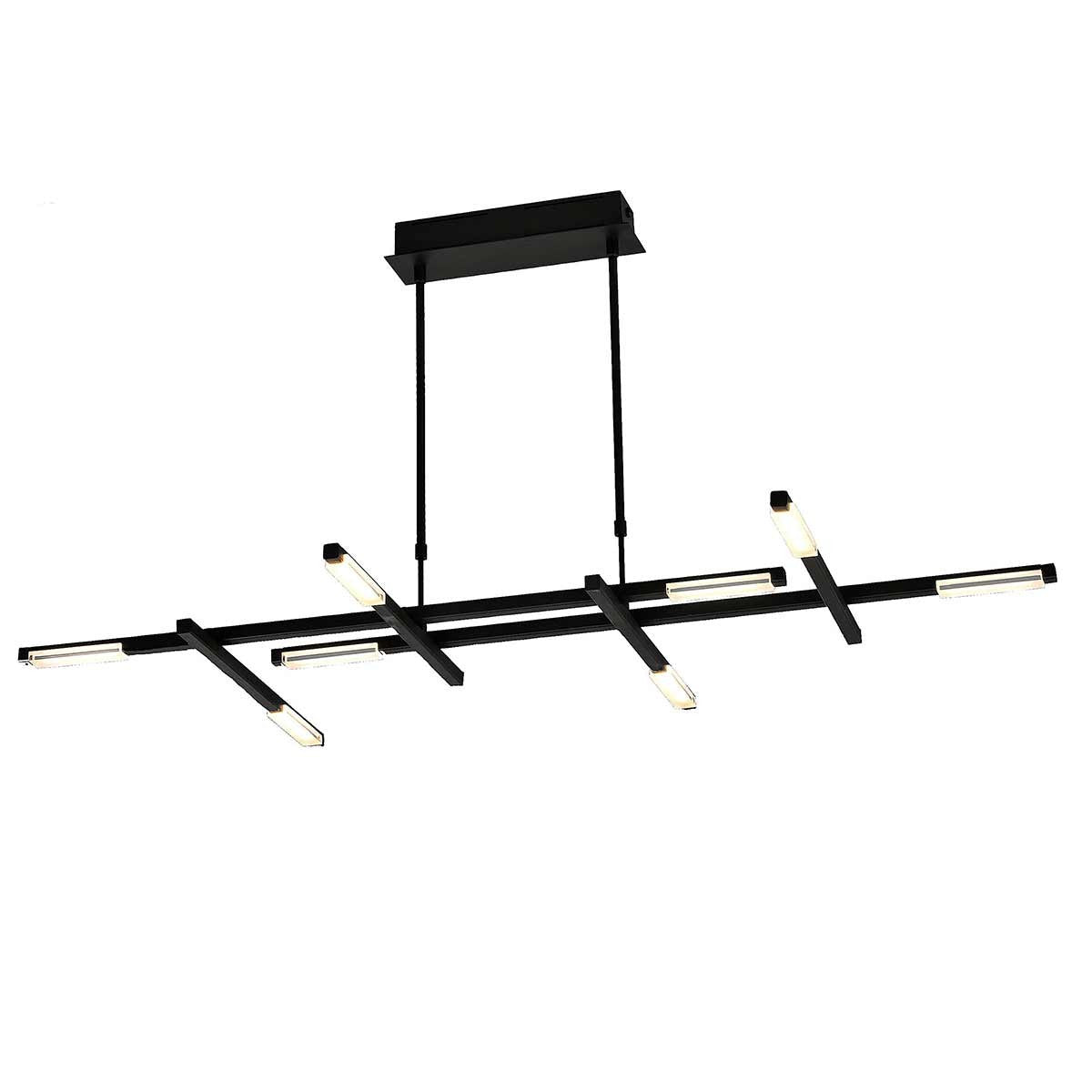 Dekoarte Lámpara Colgante Estilo Asimétrica Color Cromo LED 36W Luz Cálida 2700K