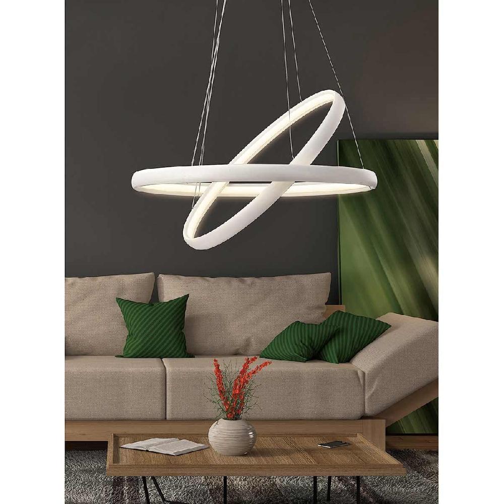 Dekoarte Lámpara Colgante Estilo Asimétrica Color Negro LED 36W Luz Cálida 2700K