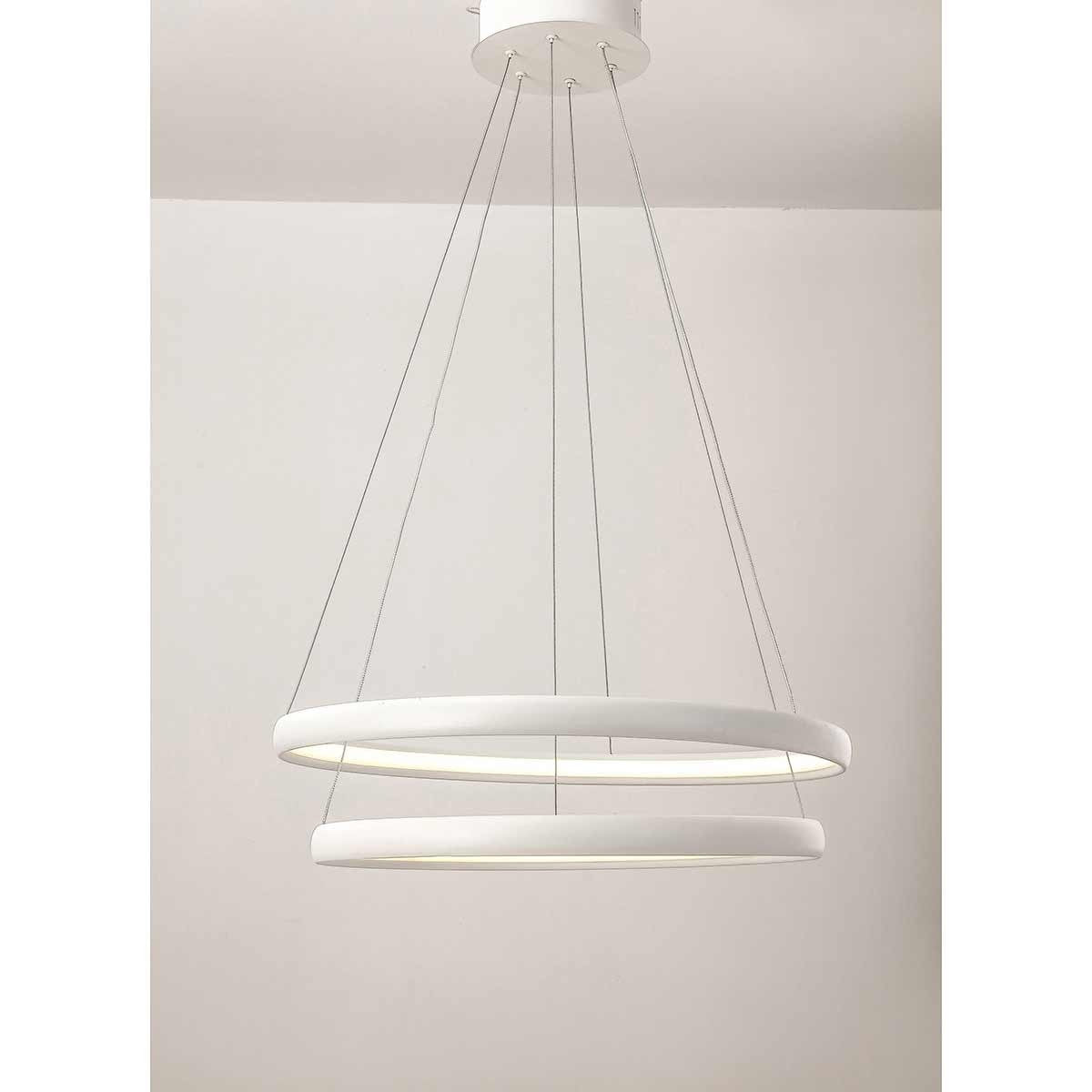 Dekoarte Lámpara Colgante Estilo Asimétrica Color Negro LED 36W Luz Cálida 2700K