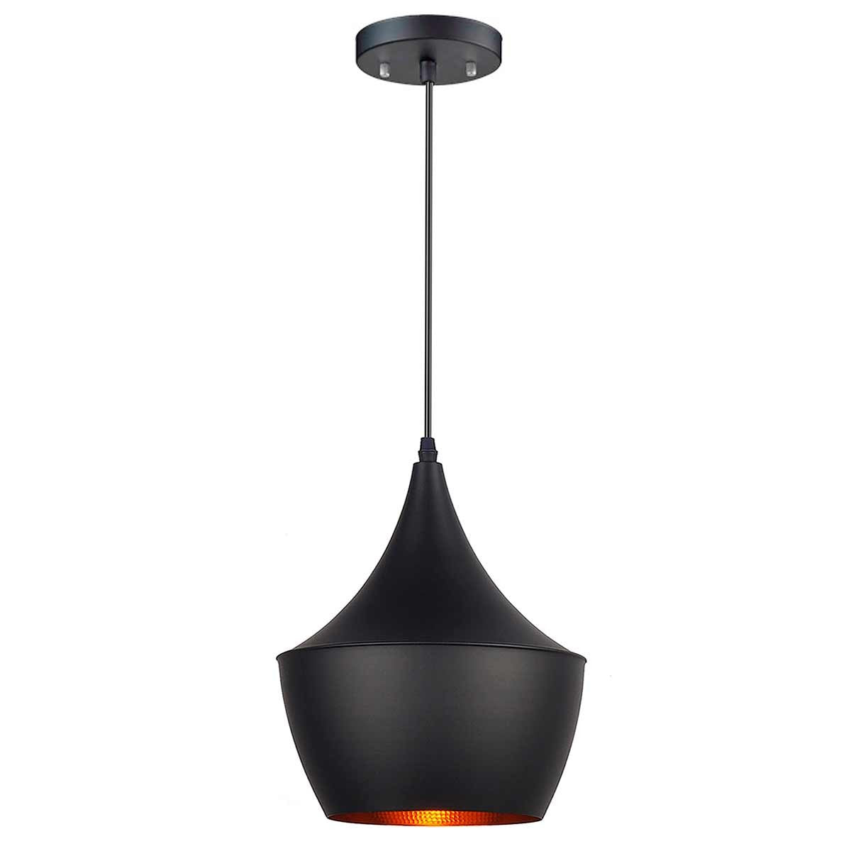 Dekoarte Lámpara Colgante Estilo Cáliz Color Nregro y Dorado A+