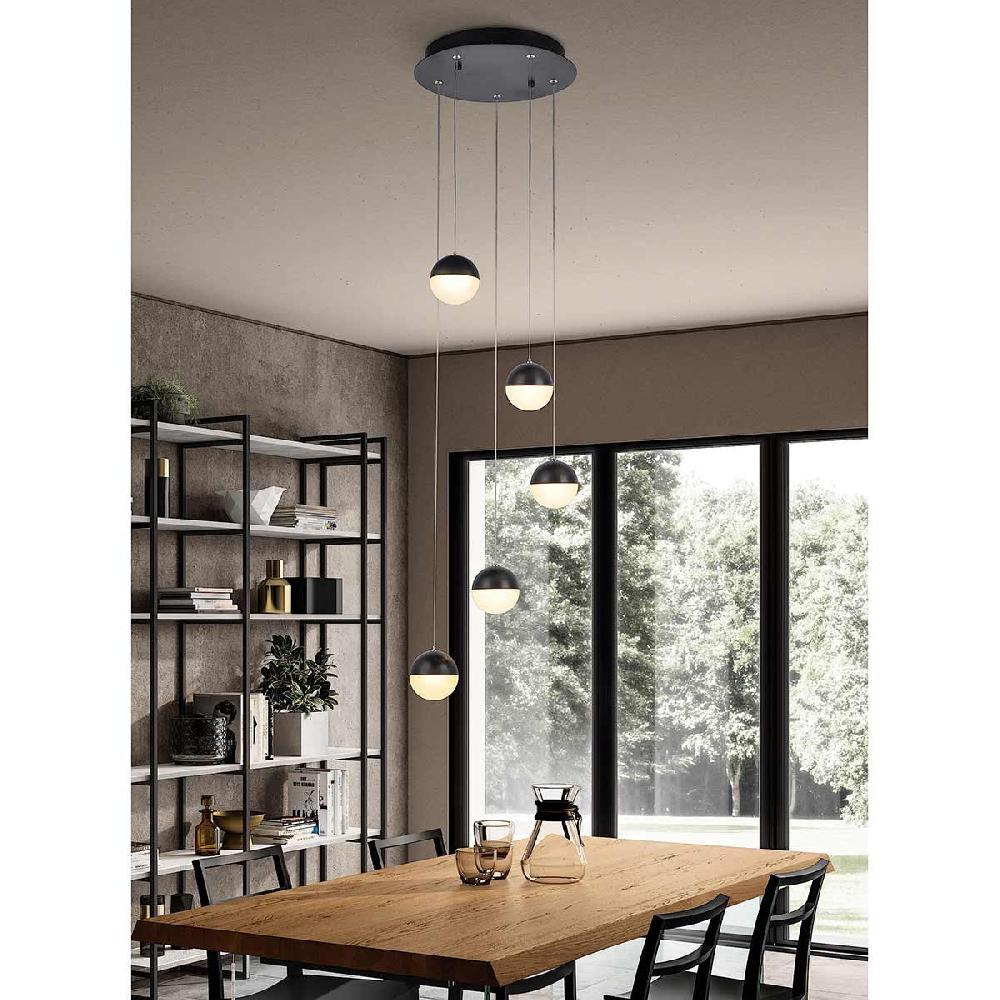 Dekoarte Lámpara Colgante Estilo Caracol Negra LED 25W | DekoArte