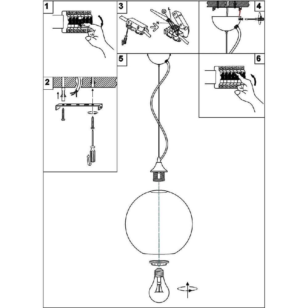Dekoarte Lámpara Colgante Estilo Pecera - Marrón Y Nácar