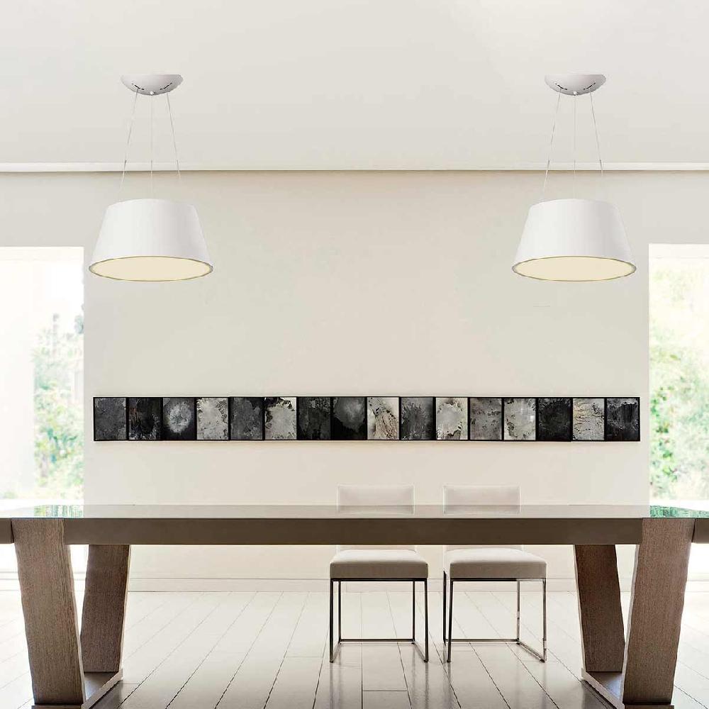 Dekoarte Lámpara Colgante Trapecio Color Blanco 36W LED Luz Cálida A++