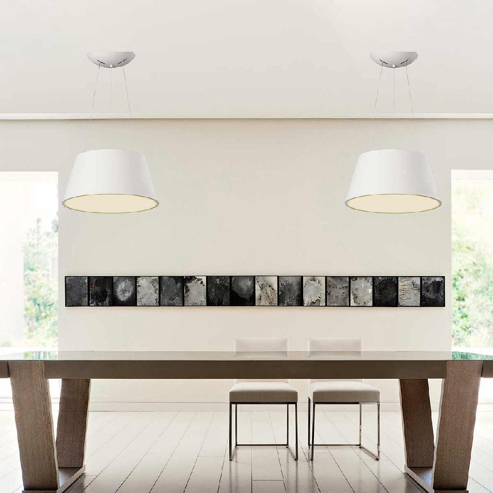 Dekoarte Lámpara Colgante Trapecio Color Blanco 66W LED Luz Cálida A++