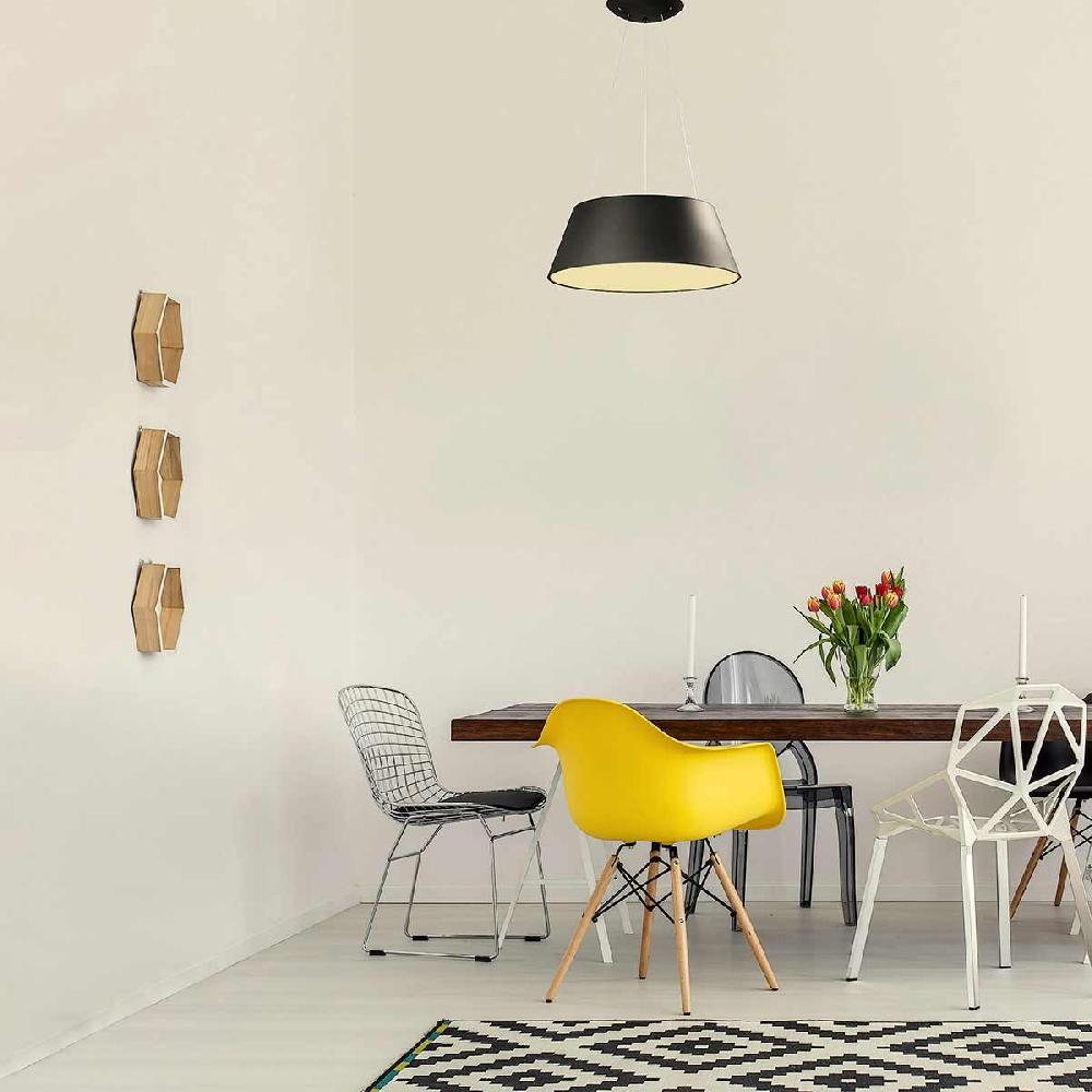 Dekoarte Lámpara Colgante Trapecio Color Negro 36W LED Luz Cálida A++