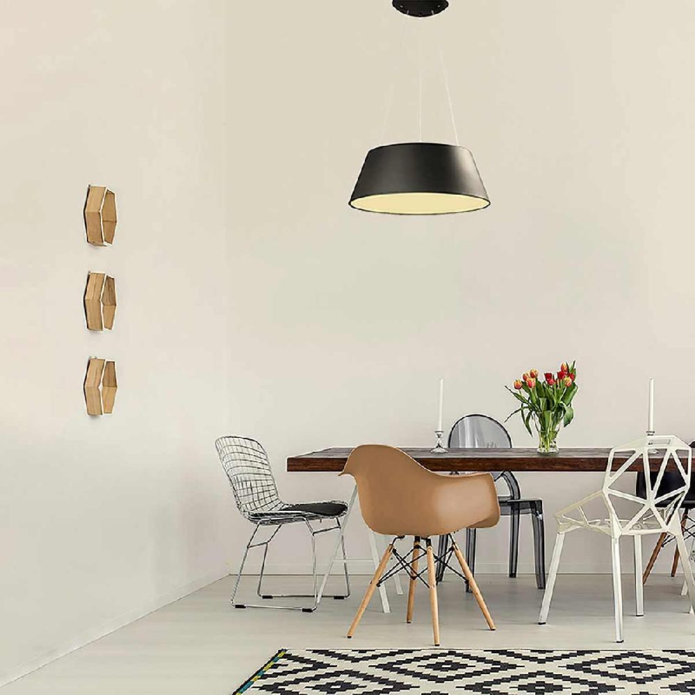 Dekoarte Lámpara Colgante Trapecio Color Negro 66W LED Luz Cálida A++