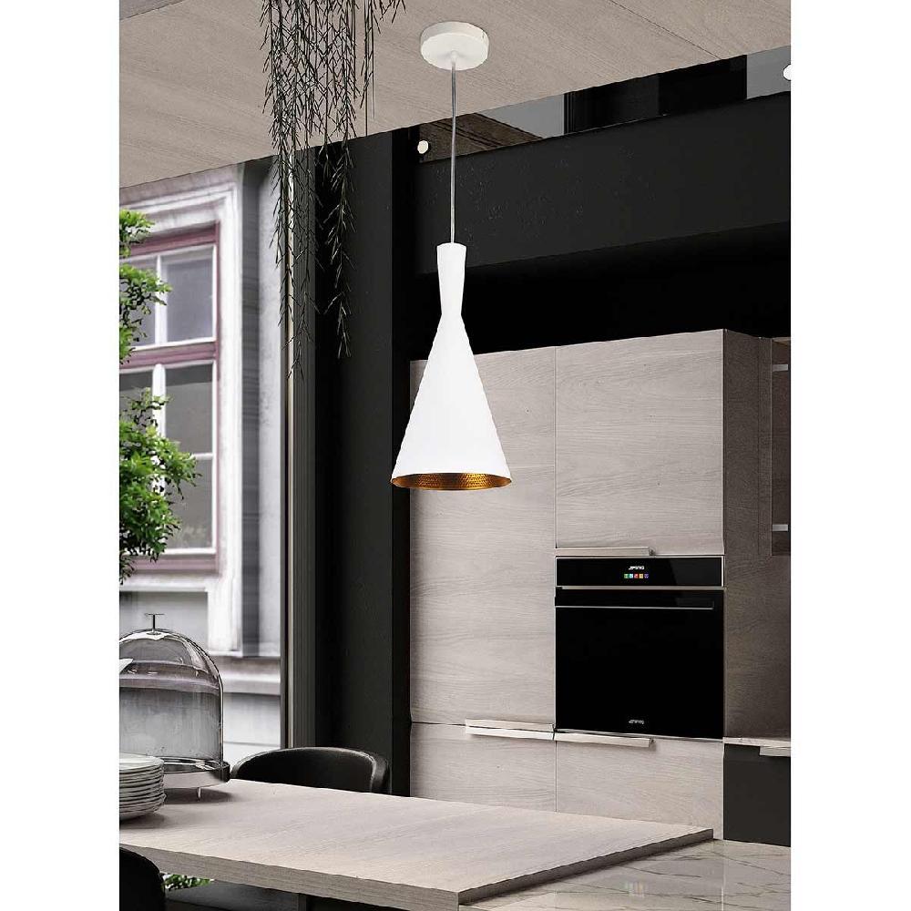 Dekoarte Lámpara De Techo Colgante Estilo Minimalista Blanco Y Dorado A+