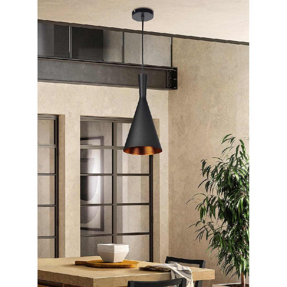 Dekoarte Lámpara De Techo Colgante Estilo Minimalista Negro Y Dorado A+