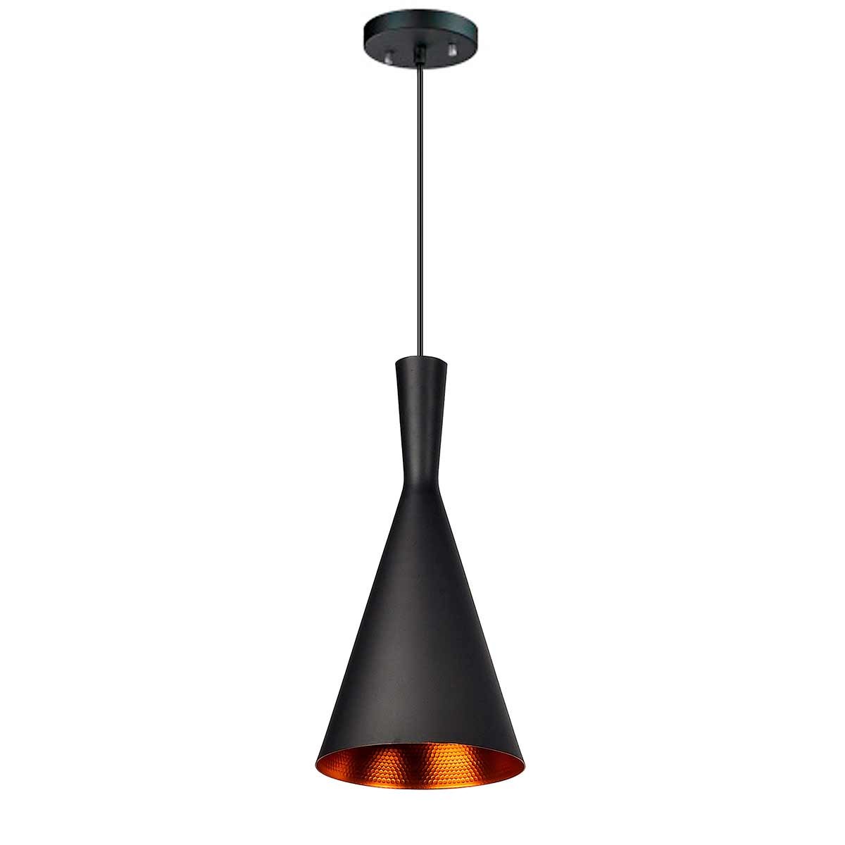 Dekoarte Lámpara de Techo Colgante Estilo Minimalista Negro y Dorado A+