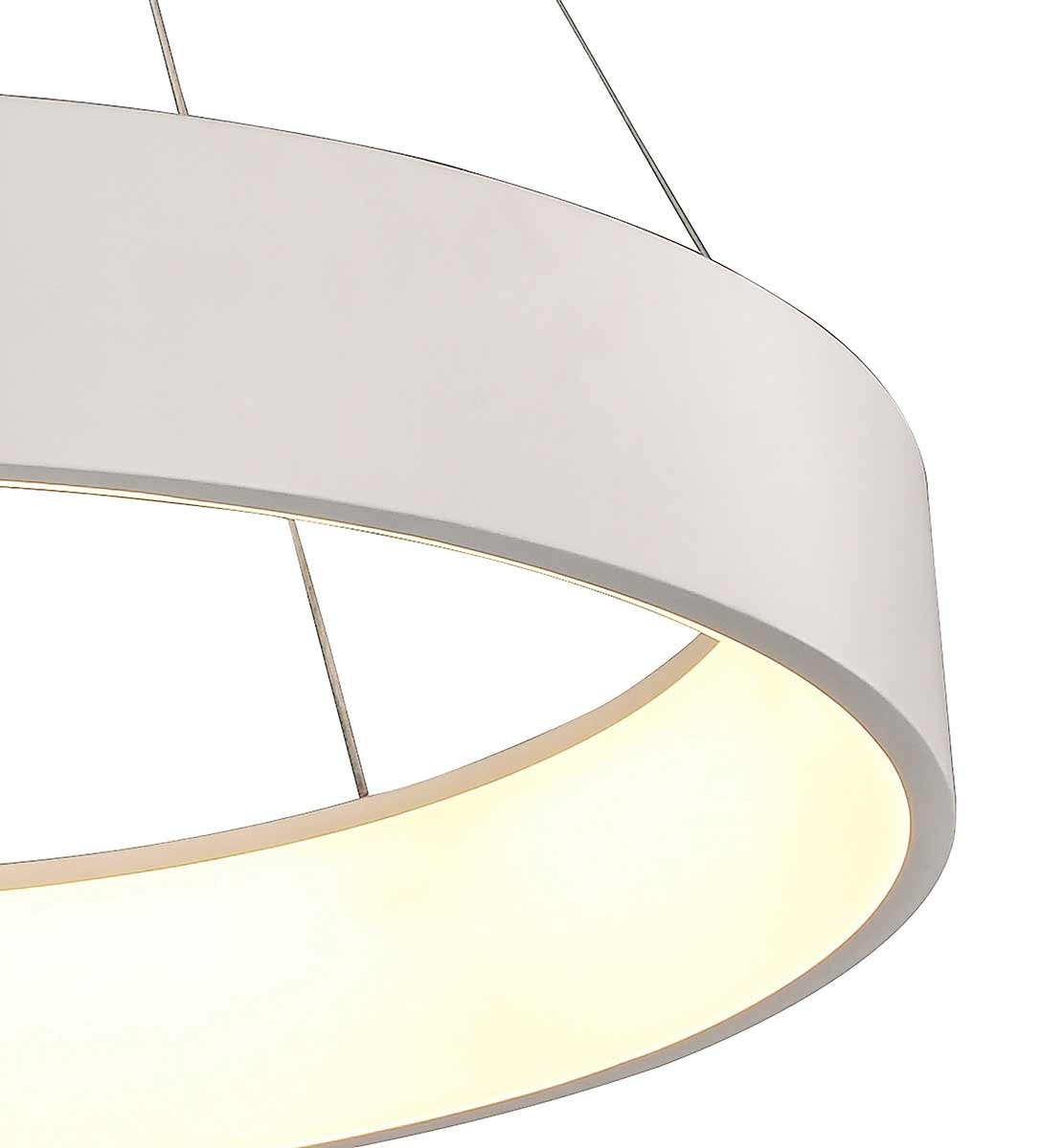 Dekoarte Lámpara De Techo Colgante LED 42W Blanca Con Luz Cálida 3000K