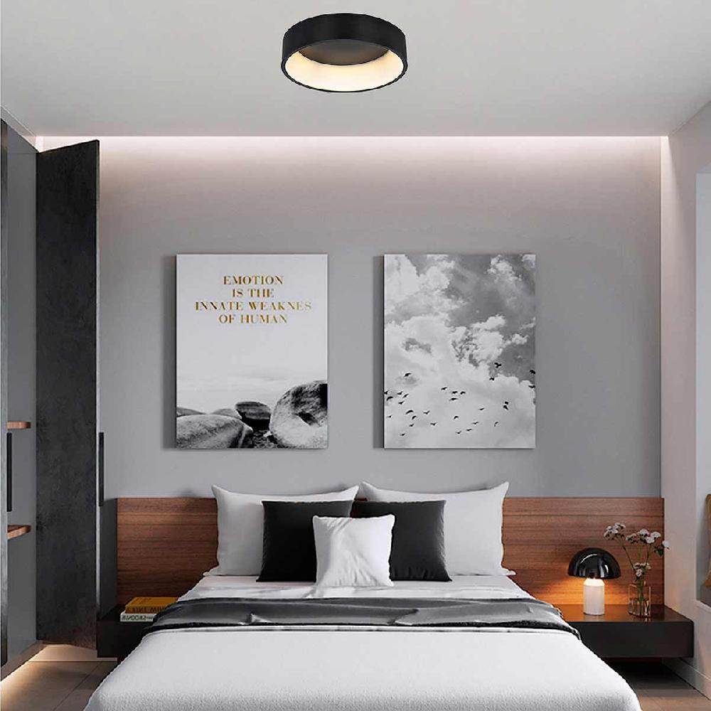 Dekoarte Plafón De Techo LED 32W Color Negro Luz Cálida 3000K A++