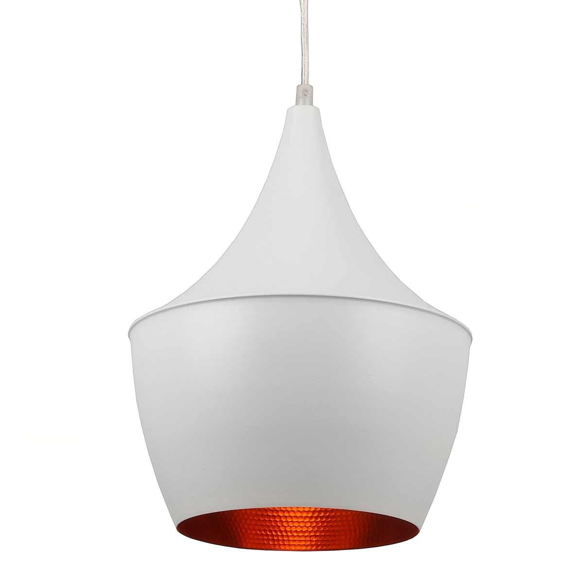 Dekoarte Trío De Lámparas Colgantes Estilo Cáliz Color Blanco Y Dorado A+