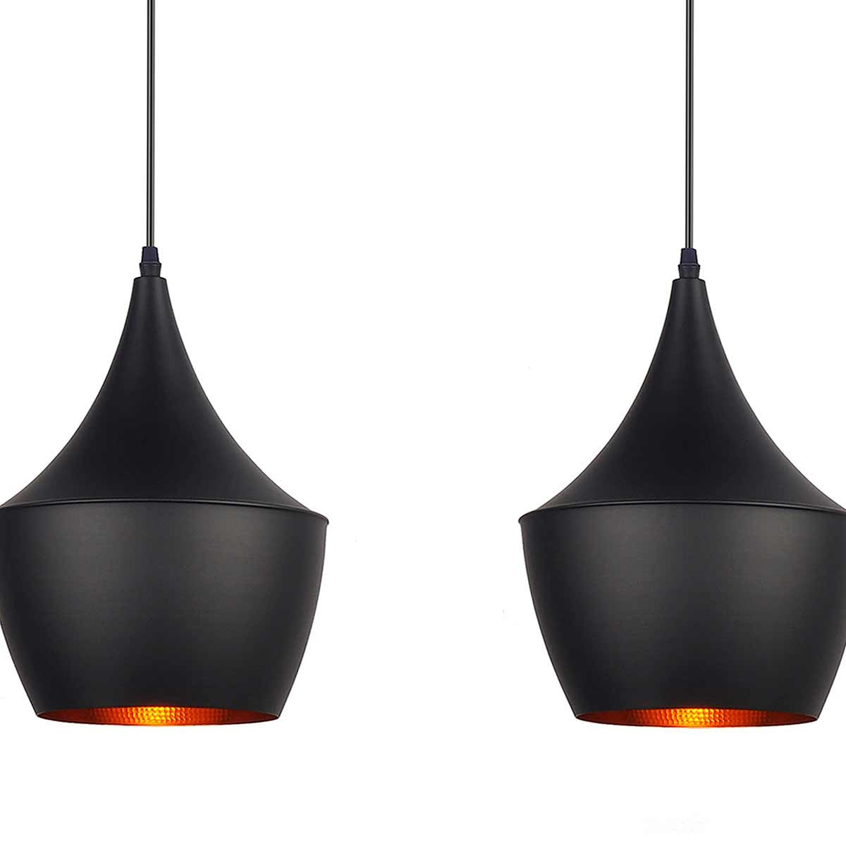 Dekoarte Trío De Lámparas Colgantes Estilo Cáliz Color Negro Y Dorado A+